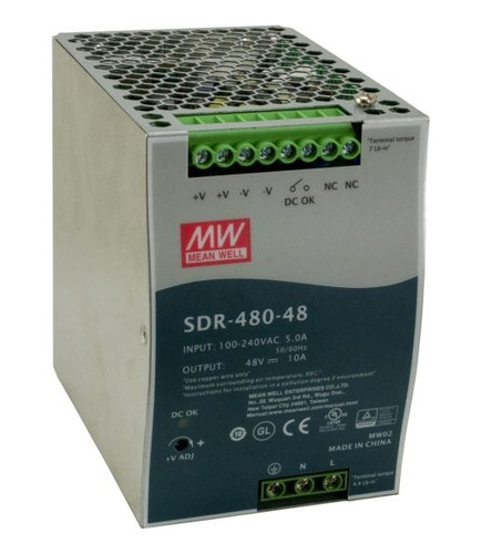 Fuente De Poder, Mean Well, Modelo Sdr-480-48, Nuevo