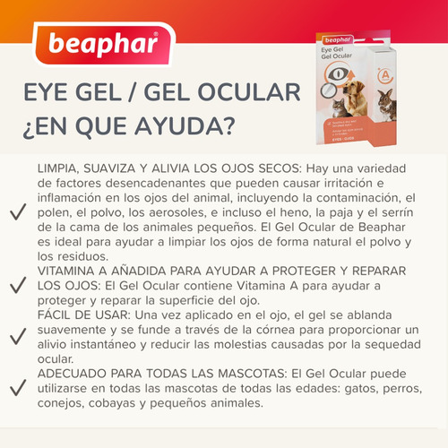 Beaphar Lubricante Gel Ocular 5ml Perro, Gato Y Roedores.