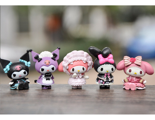 Set 5pz Figuras Kuromi Hello Kitty Violeta Jade Pudin Lolita