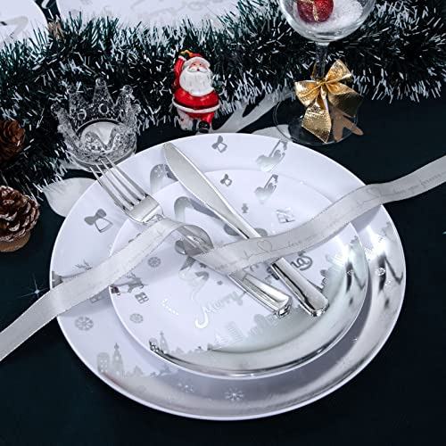 Platos Navidad Plstico 150pcs Con Diseo Rbol Y Reno, Incluye
