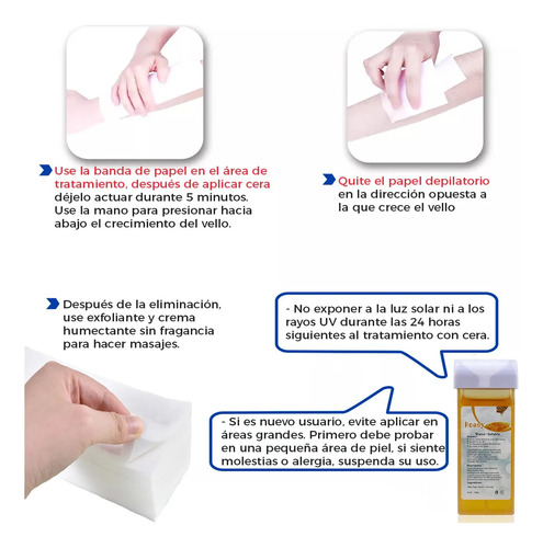 Roll On Cera Cartucho For Depilar Paper Depilators 5 Unidades Dingpai