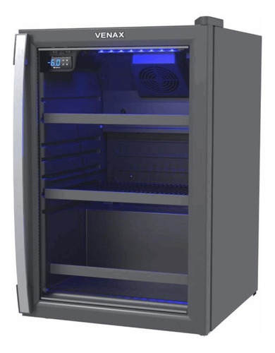 Cervejeira Venax Blue Light 100l Grafite Porta De Vidro 220v