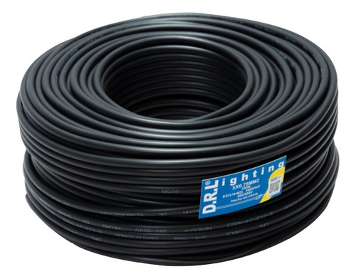 Cable Cordón Eléctrico 3x0,75mm H05vv-f 100mts Negro