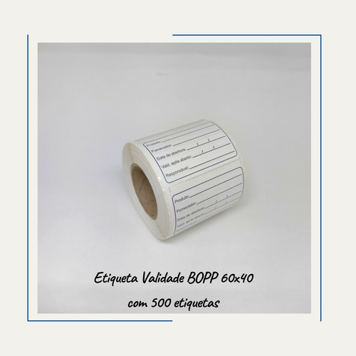 Etiqueta Bopp Validade De Alimento Anvisa 60x40 - 500 Un
