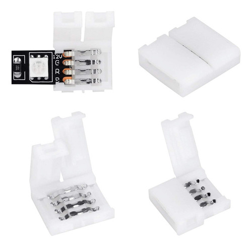40 Pzs Conector L/t Broche Para Unir Tira Led Rgb 4 Pines