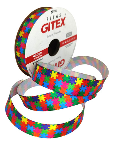 Fita Cetim Gitex 10m N3 Quebra-cabeça Identificação Autismo