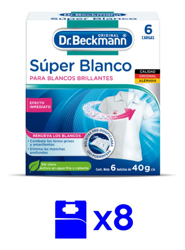 Dr. Beckmann Super Blanco Blanqueador Intensivo 8 X 240 Gr