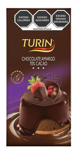 Barra De Chocolate Turin Amargo 73% Cacao 100g