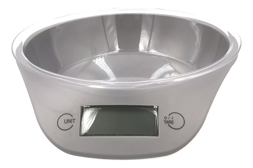 Báscula Digital De Cocina Con Tazón Integrado Precisión Alta Gris 5 Kg