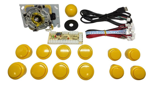 Kit Zero Delay Usb Arcade Sanwa Generico Amarelo