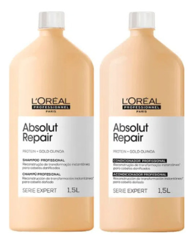 Loréal Kit Shampoo + Condi Absolut Repair Gold Quinoa 1,5l
