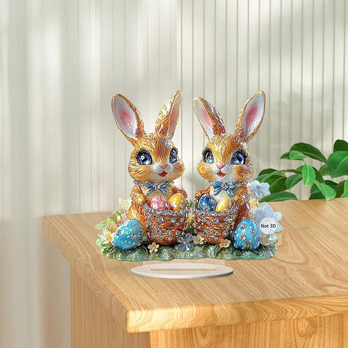 Adorno Acrílico Plano 2d De Pascua, Estatuilla De Estilo B