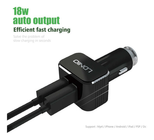 Cargador Para Celular Ldnio C306 / De Carro /cable Tipo -c