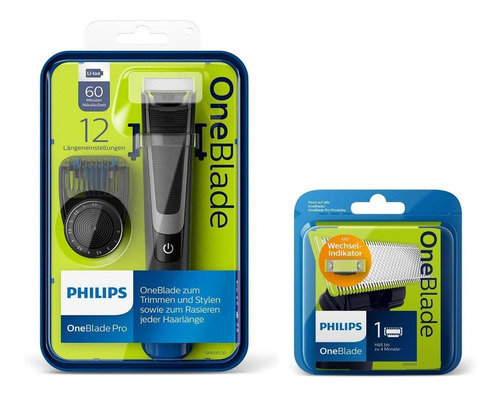 Afeitadora Philips Oneblade Pro Qp6510 + Repuesto Qp210