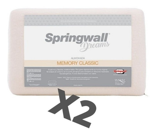 Almohada Viscoelástica Inteligente Springawall Pack X 2