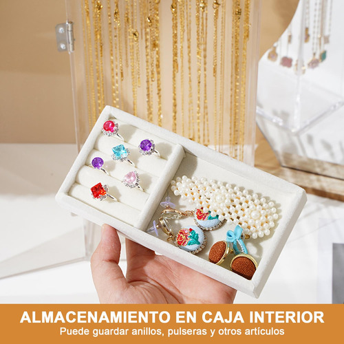 Soporte Para Collar De Acrílico, Caja De Almacenamiento De