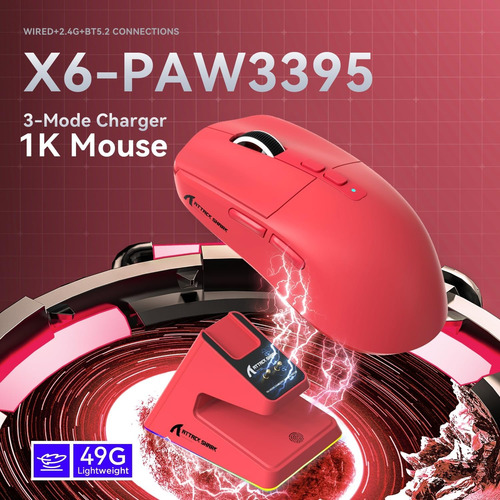 Ratón Inalámbrico Ligero Para Juegos Attack Shark X6