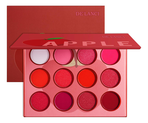 De'lanci - Paleta De Sombras De Ojos De Color Rojo Y Rosa, P