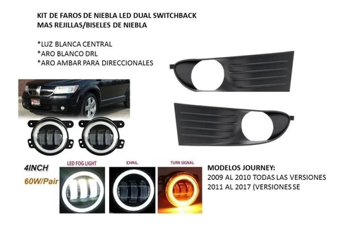 Kit Faros Niebla Led Mas Biseles Dodge Journey 2009 Al 2017