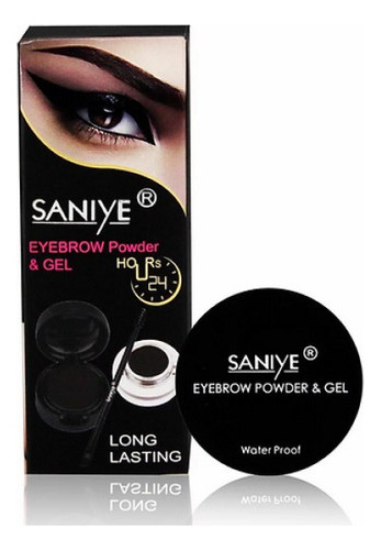 Pomada Para Cejas + Sombra En Polvo Con Pincel 2 En1 Saniye Color Café Medio 5