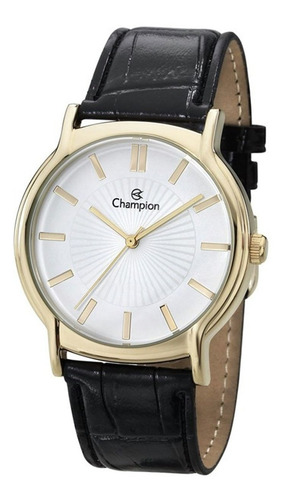 Relógio Masculino Dourado Champion Pulseira Couro Original