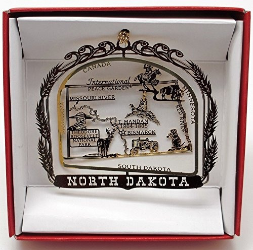 Dakota Del Norte Estado Debrass Ornament Souvenir Regalo