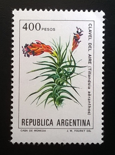 Argentina Flora, Sello Gj 2027 Flor 400p 1982 Mint L11650