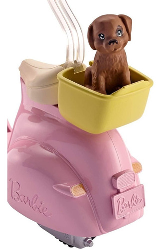 Barbie Motoneta Mattel Scooter Moto Con Perrito