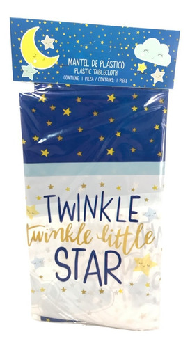 Fiesta Mantel Star Baby Azul Shower Twinkle Desechable Gm