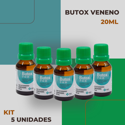 Kit Butox 5unidades Veneno Pulgas E Carrapto
