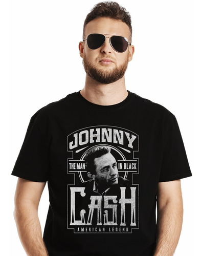 Polera Jonny Cash American Legend Rock Impresión Directa