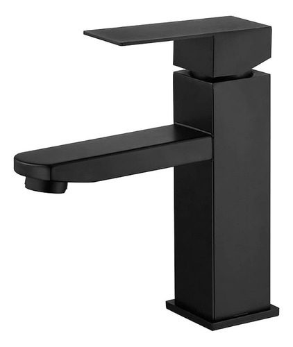 Baño Grifería Monocomando Negro Recto Mesada Bacha 17 Cm