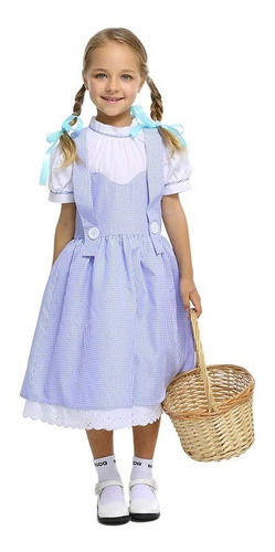 Imagem 4 de 6 de Fantasia Infantil Dorothy Festa Mágico De Oz Vestido Xadrez