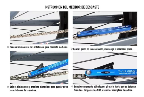 Toopre 3 en 1 Medidor Cadena Herramienta Medición Bicicletas - Temu Chile