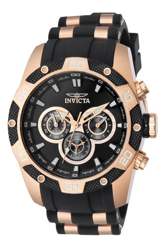 Reloj de pulsera Invicta Speedway 40052, para hombre, con correa de silicona, acero inoxidable color oro y rosa