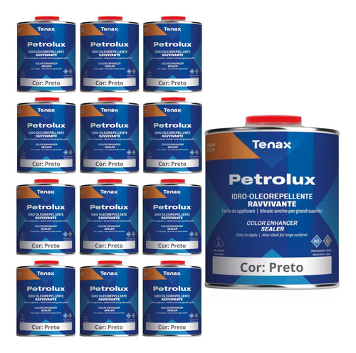 12x Petrolux Preto Intensifica A Cor Granito Marmore Tenax