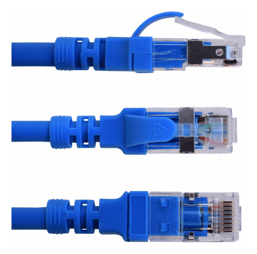 Linkmade 4un 0,3mt Cat6a U/ftp Azul Lszh Cable Patch Iny Mul