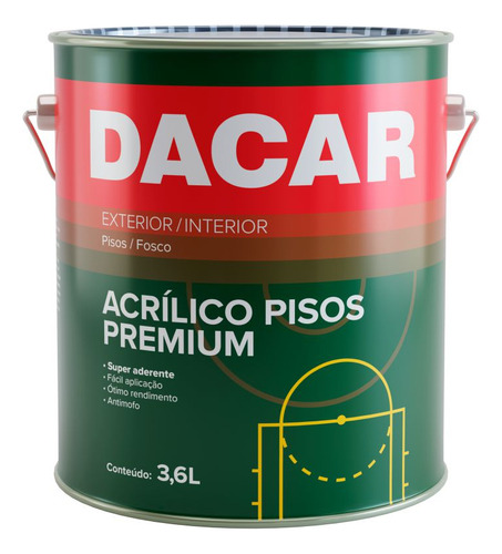 Tinta Acrílica Fosca Piso Premium Marrom 3,6l Dacar