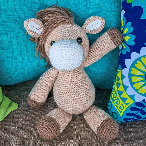 Imagem 3 de 4 de Cavalinho Amigurumi Cavalo De Croche Quarto Decoração
