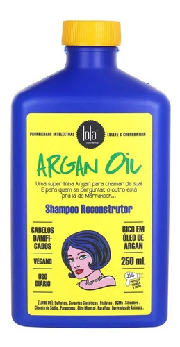 Argan Oil Shampoo 250ml Lola Cosmetics Pracaxi Reconstrutor