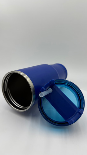 Termo Con Bocina Bluetooth Bebida Fría/caliente Vaso 900ml Azul Liso