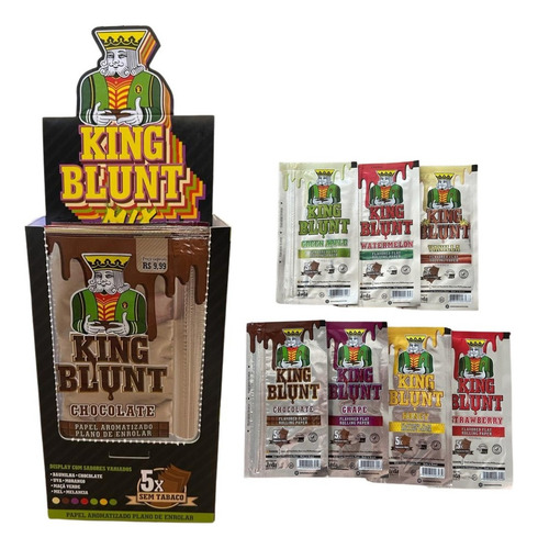 Caixa De Seda King Blunt Mix 25 Pacotes Atacado