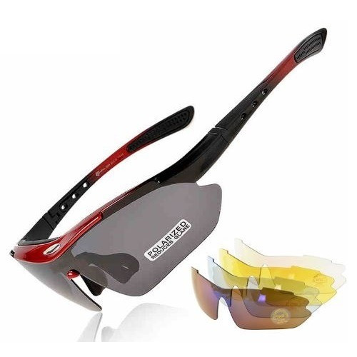 Imagem 3 de 6 de Oculos Rockbros Esportivo Ciclista Com 5 Lentes Suporte Grau