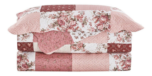 Imagem 2 de 2 de Kit Colcha Evolution Patchwork Casal 220x240cm Clusa Camesa