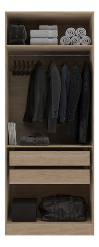 Guarda-roupa Móveis Sul Moveis Sul Cor Cinza De Mdp Com 2 Portas