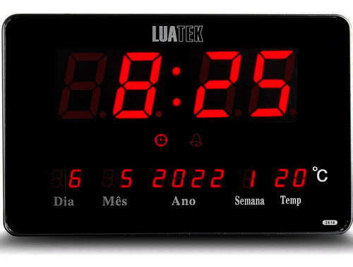 Relógio Digital De Parede Led Escritório Academia Alarme