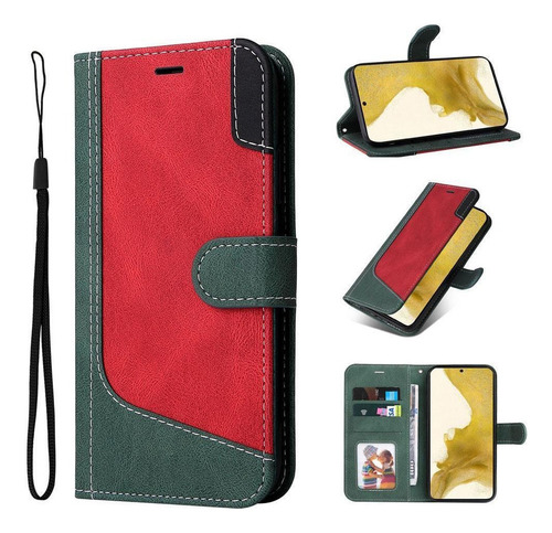 B Funda De Piel Tipo Cartera De Lujo Para Samsung Galaxy