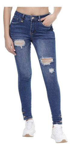 Jeans Detalles Deslavado Pantalón Para Mujer Pantalones Sexy
