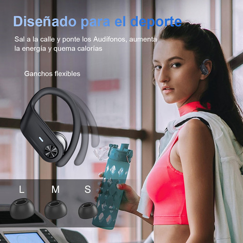 Fones de ouvido Bluetooth 5.3 sem fio Mertto Enc Moda Sports, cancelamento de ruído Enc, tela LED, resistência à água IPX7, para negócios, entretenimento e corrida