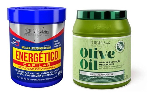 Kit Máscaras Energético E Olive Oil 1kg - Forever Liss